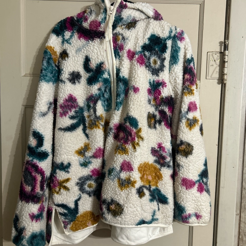 Anthropology Floral Patterned Women's Fleece Hoodie